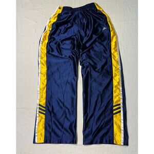 Vintage Adidas snap button track pants men’s size Medium navy/ yellow